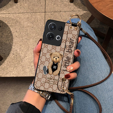OPPO Reno15手机壳Reno14保护套Reno13外壳Reno12腕带款reno11斜挎挂绳7SE机械熊Reno9潮牌10pro+皮质感8男女
