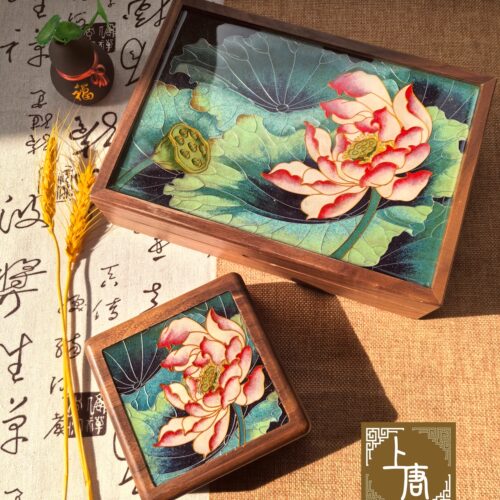 上唐荷花掐丝珐琅DIY材料包首饰
