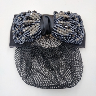 新款蝴蝶结职业头花韩版2025中国移动女营业员白领发网网兜