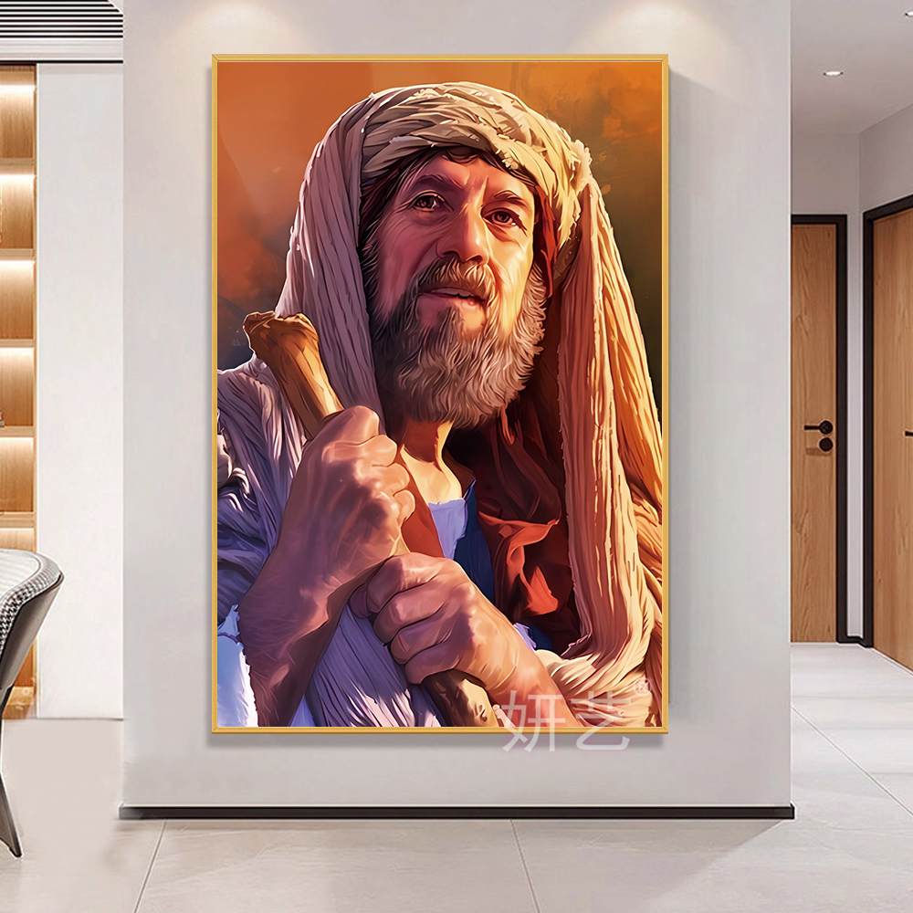 亚伯拉罕献上以撒装饰画亚伯兰仰望众星挂画Abraham立约客厅壁画