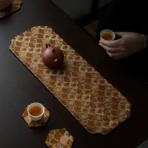 中式仿丝织锦高档轻奢布艺小茶席
