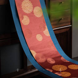 新中式提花西阵织锦缎面双层防水长茶席禅意轻奢桌旗干泡茶室垫布