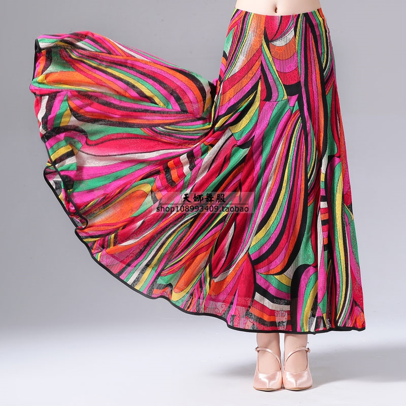 天时新款长裙三步踩广场舞半身裙
