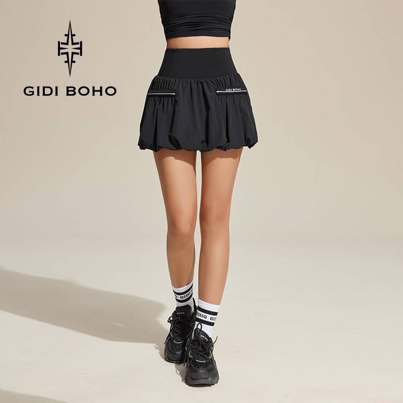 GIDI BOHO/极地薄荷瑜伽短裙防走光大码运动裙女款网球服羽毛球裙