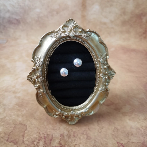 Vintage中古欧洲回流925银镜面罗盘耳钉