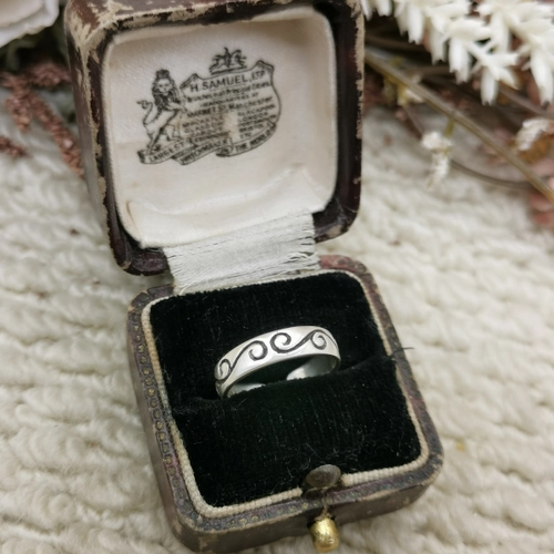 Vintage中古欧洲回流925银素银开口戒指8号