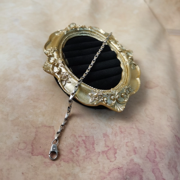 Vintage中古925银素银瓜子手链19cm