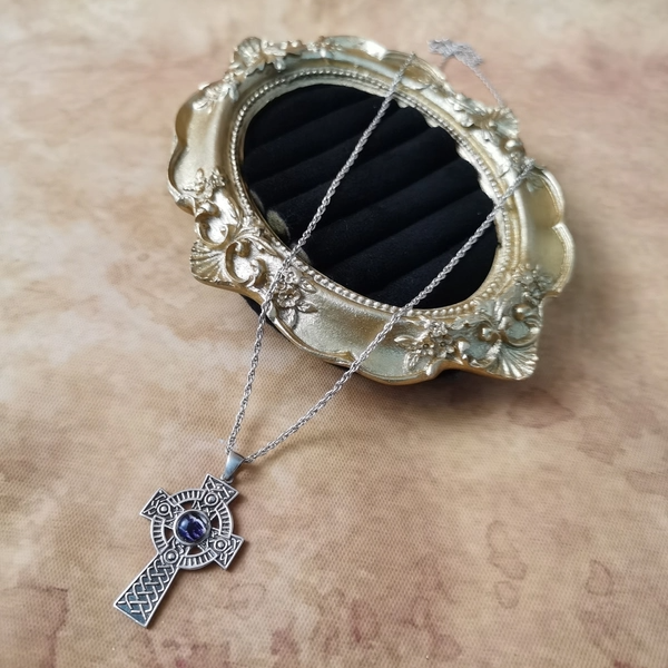 Vintage中古欧洲回流925银十字架吊坠