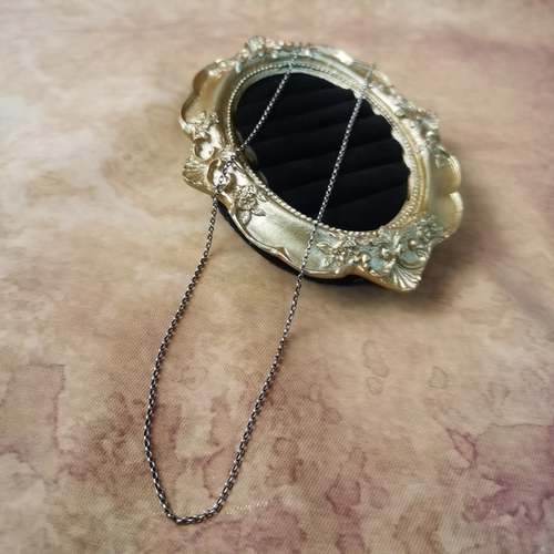 Vintage中古欧洲回流925银O字链项链49cm