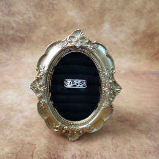 Vintage中古925银素银镂空戒指23号