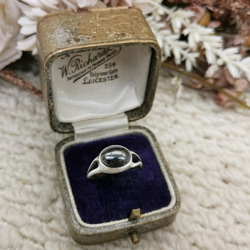 Vintage中古欧洲回流silver老银铁矿石戒指10号
