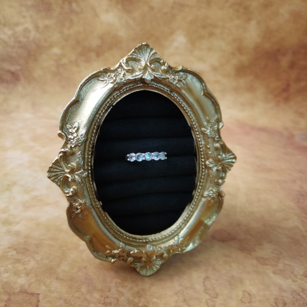 Vintage中古欧洲回流925银托帕石戒指17号