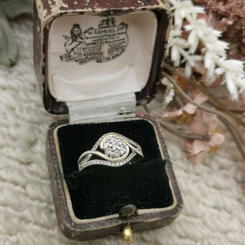 Vintage中古欧洲回流925银锆石戒指15号