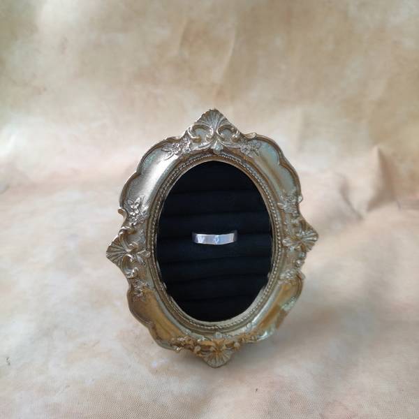 Vintage中古925银素银手工捶打纹戒指20号