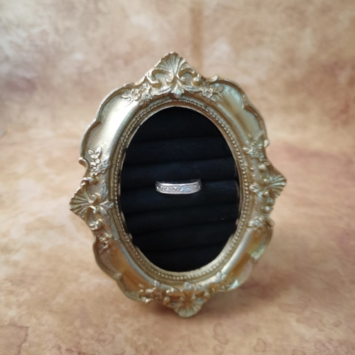 Vintage中古欧洲回流925银素银浮雕戒指15号