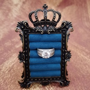 Vintage中古欧洲回流925银锆石戒指17号