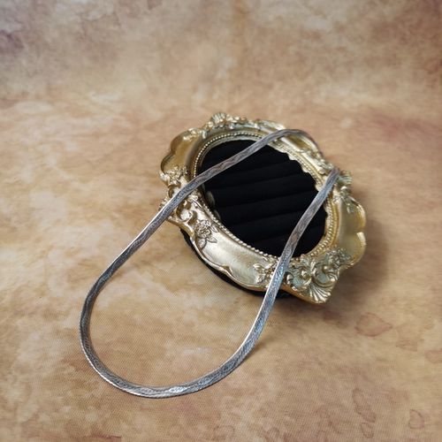 Vintage中古欧洲回流925银刀片链项链40cm