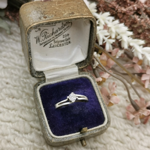 Vintage中古欧洲回流925银锆石戒指15号