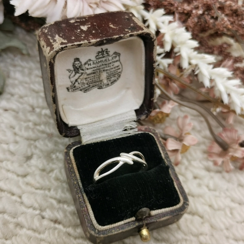 Vintage中古欧洲回流925银素银戒指16号
