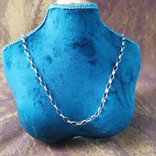 Vintage中古欧洲回流925银O字链项链51cm