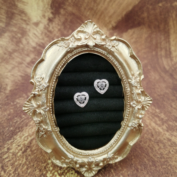 Vintage中古欧洲回流925银爱心钻石耳钉,饰品/流行首饰/时尚饰品新,银饰耳饰,淘宝优惠券,粉丝福利购,淘宝优惠卷