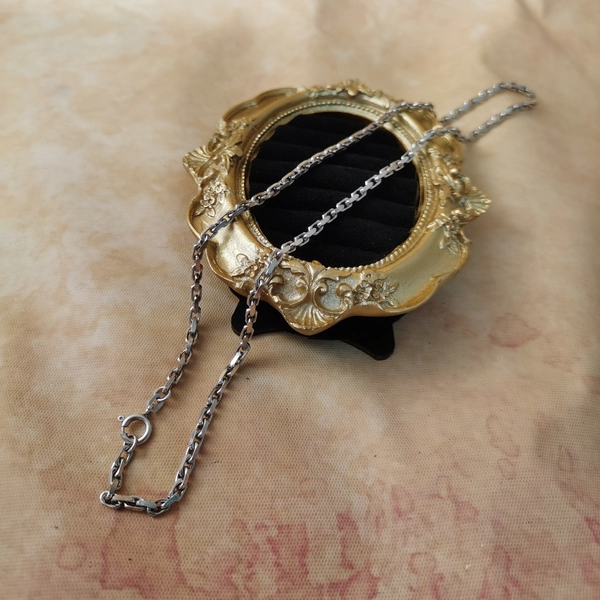 Vintage中古925银素银项链太角链