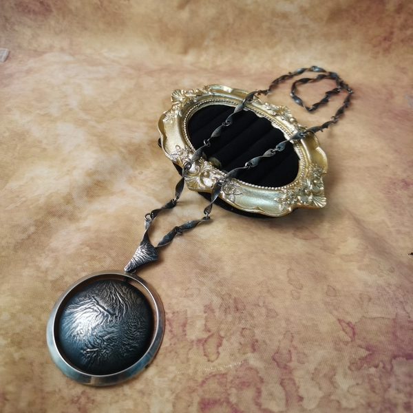 Vintage中古欧洲回流835老银一体链套头链毛衣链项链