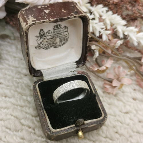 Vintage中古欧洲回流925银磨砂戒指15号