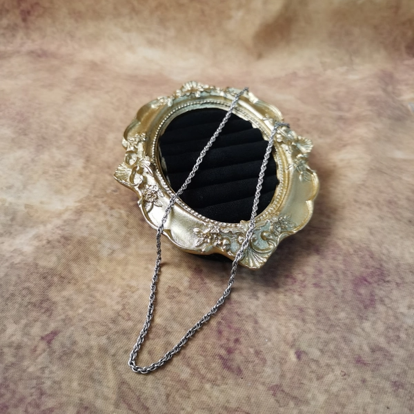 Vintage中古925银扭扭项链41cm