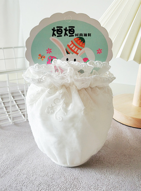 秋冬儿童双层袖口防脏袖套纯棉韩版小孩公主羽绒服袖头纯白色米黄