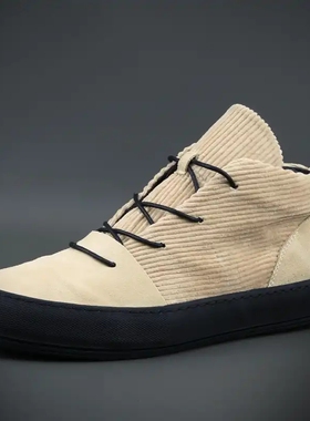 帕达索男鞋AZG冬季新款潮流日系休闲鞋男士灯芯绒高帮鞋潮PB91023