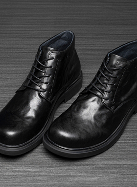帕达索男士真皮马丁靴英伦潮流切尔西靴新款休闲时尚短靴男221007