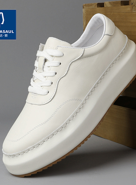 帕达索男鞋2025新款透气英伦风休闲鞋透气百搭简约厚底板鞋240825