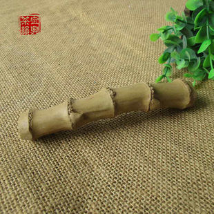 宜兴手工紫砂茶宠雕塑摆件 紫砂仿真竹根竹子笔搁 茶玩茶趣小把玩