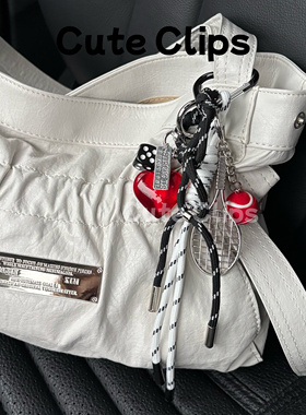 Cute Clips原创网球拍骰子包包挂件挂饰手工编绳挂件包挂