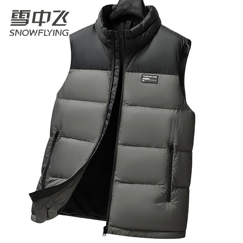 雪中飞男士羽绒马甲2025年秋冬季新款内搭休闲保暖立领时尚外套潮,男装,羽绒服,淘宝优惠券,粉丝福利购,淘宝优惠卷