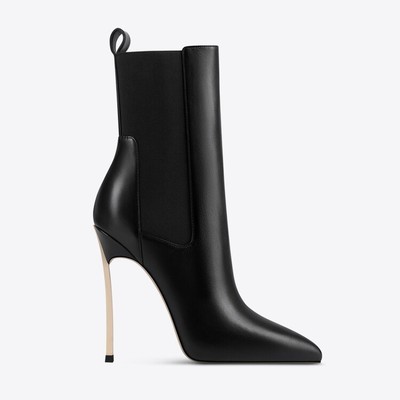 大码金属12CM细跟短靴尖头