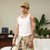 PrintsCrew 螺纹背心内搭健身运动 无袖 310克基础款 紧身弹力打底衫