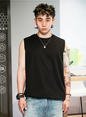 PrintsCrew蜂窝导湿速干无袖t恤男拼色坎肩背心男凉感运动男款