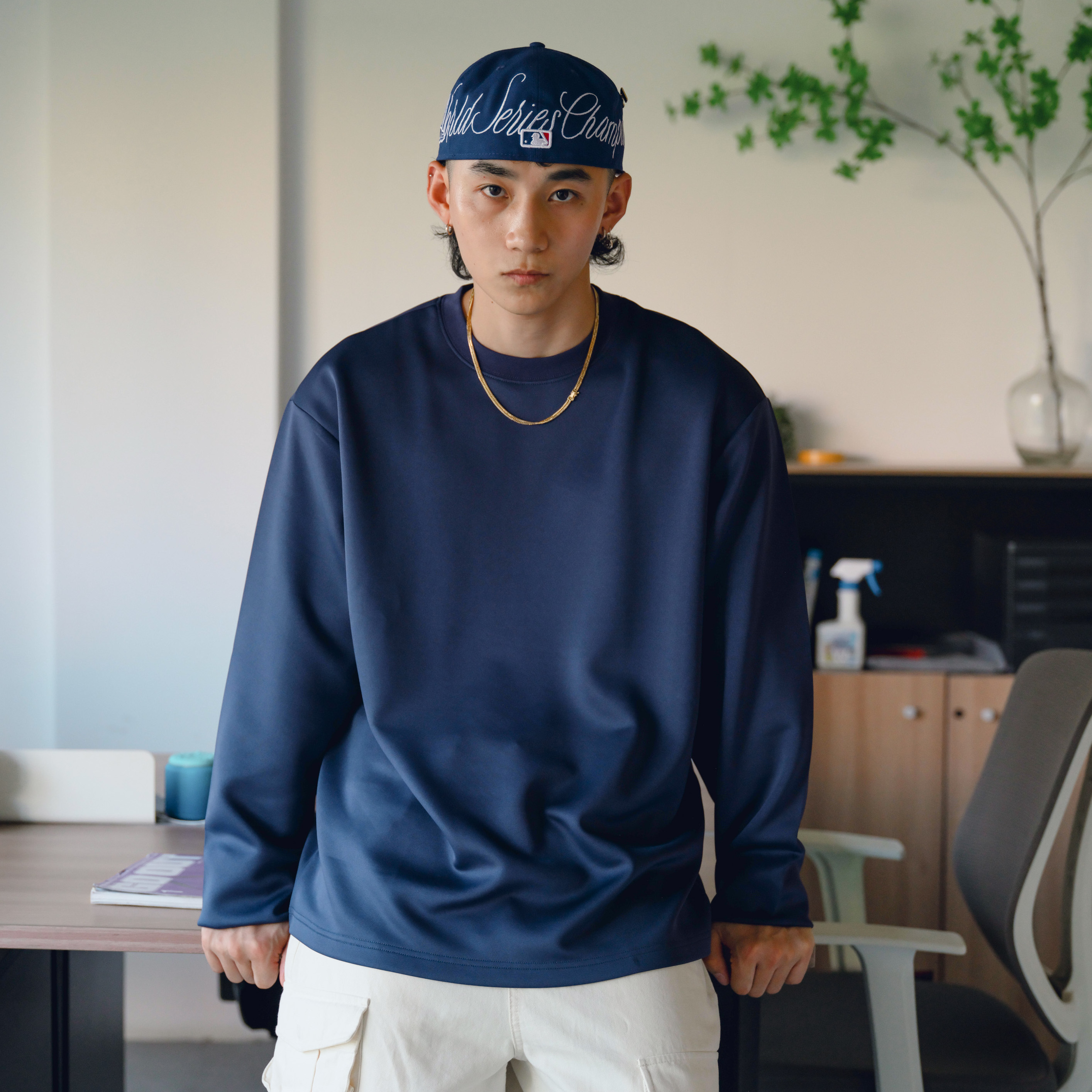 莫代尔简约廓形圆领T恤