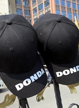 Kanye演唱会同款字母印花棒球帽鸭舌帽 DONDA限定时尚极简弯檐帽