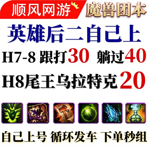 魔兽世界团本代练烈毒之渊1-9H后二/H/M尾王包整团H8h78门票跟打