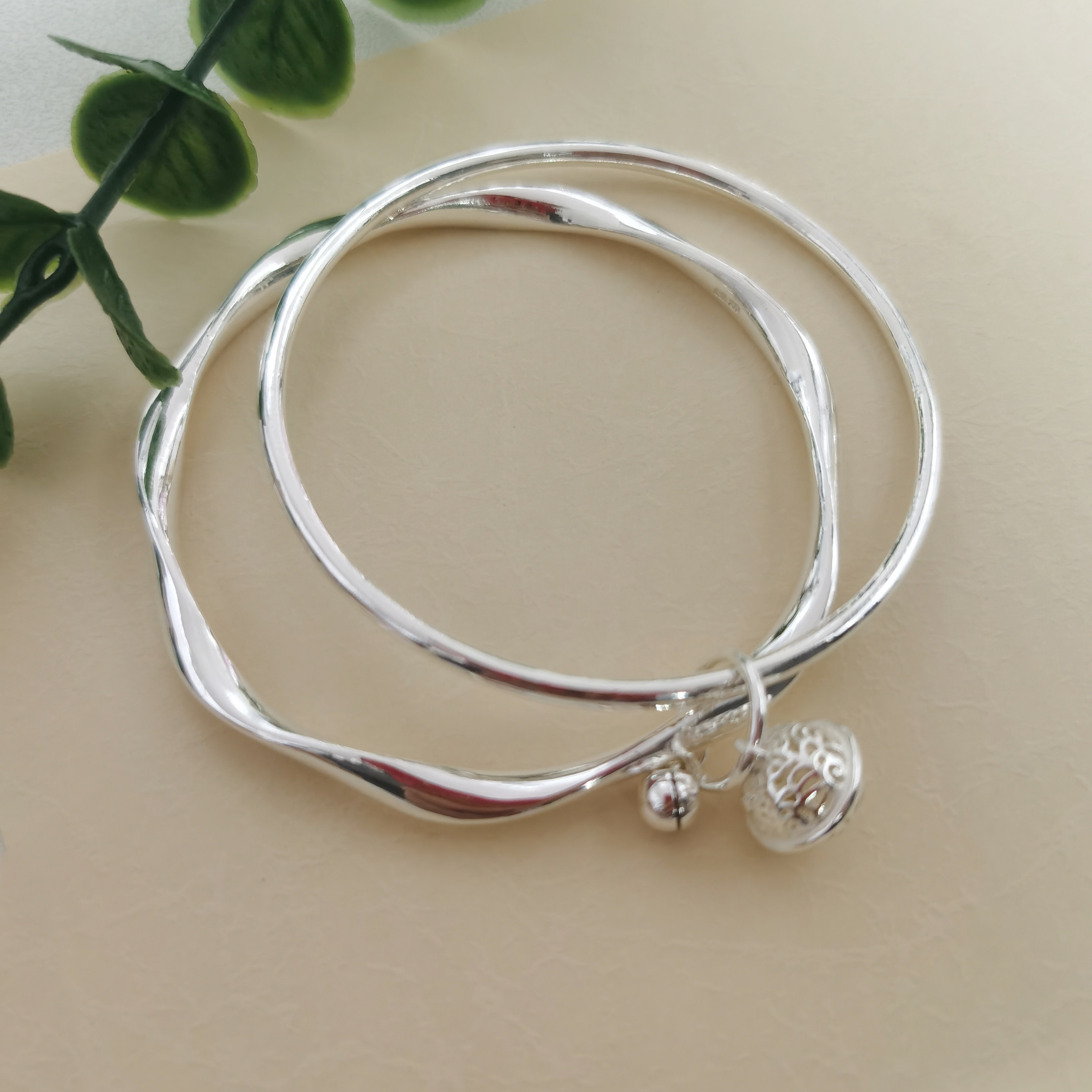 莫比乌斯环双圈银手镯足银999时尚实心闭口小众礼物全新,饰品/流行首饰/时尚饰品新,手镯,淘宝优惠券,粉丝福利购,淘宝优惠卷