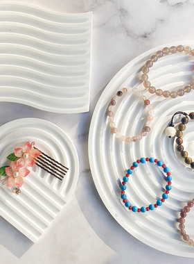 白色石膏条纹波浪摄影拍照几何背景板简约装饰道具小产品静物摆件