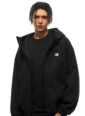 FDR GDES官方店460g高克重高领空气层连帽卫衣外套男女春秋季开衫