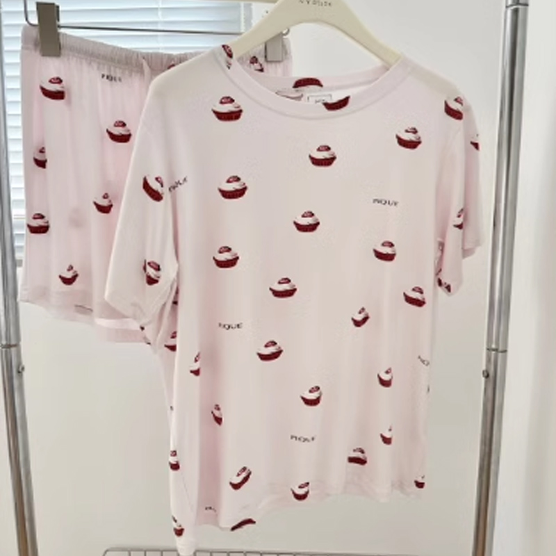 睡衣家居服女士短袖短褲