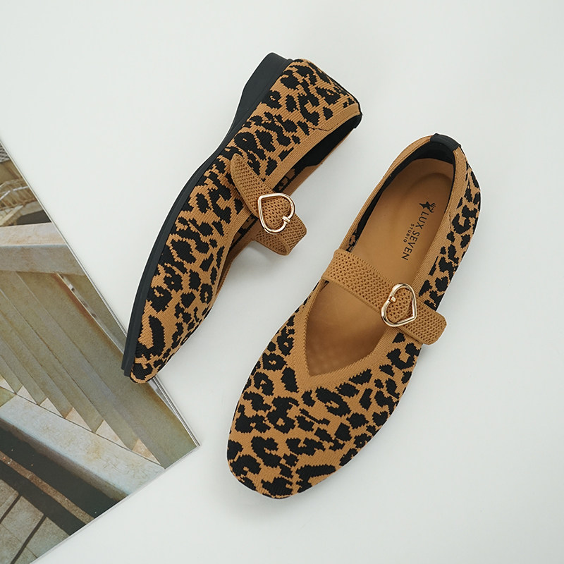 17号的下午| 经典豹纹 轻盈舒适飞织V口玛丽珍平底单鞋王妃女鞋,女鞋,浅口单鞋,淘宝优惠券,粉丝福利购,淘宝优惠卷