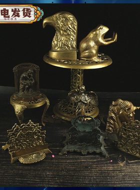 vintage复古北欧纯黄铜书挡摆件ins西洋软装客厅书房创意金属书立