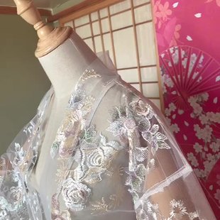 夏季高端定制刺绣纱开衫汉服罩衫和服羽织防晒纱衣连衣裙专属定制