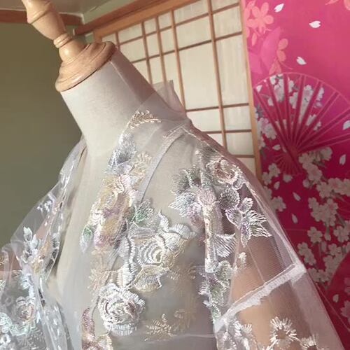夏季高端定制刺绣纱开衫汉服罩衫和服羽织防晒纱衣连衣裙专属定制
